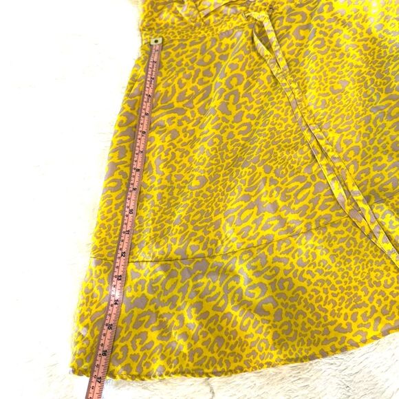 Jessica Simpson Vibrant Yellow Leopard Mini Dress w/Pockets & Tie Waist Size XS - Picture 9 of 9